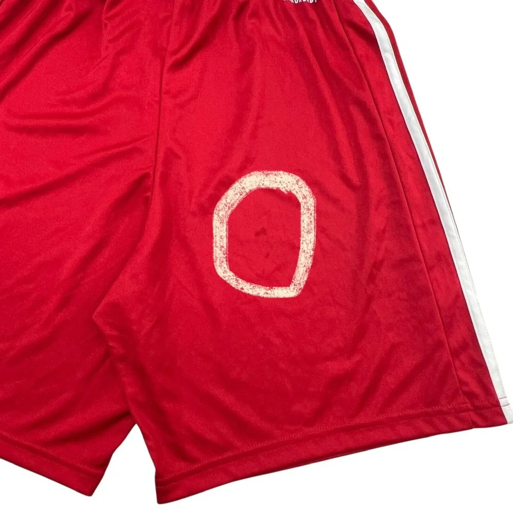 Adidas Kids Red Soccer Shorts Primegreen AEROREADY Drawstring‎ Size S Activewear